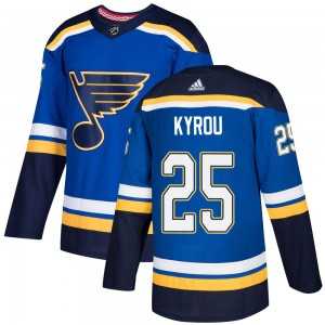 Mens St. Louis Blues #25 Jordan Kyrou Blue Home Official Adidas Jersey Dzhi